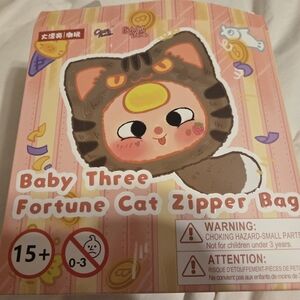 Authentic Baby Three Fortune Cat Zipper Bag